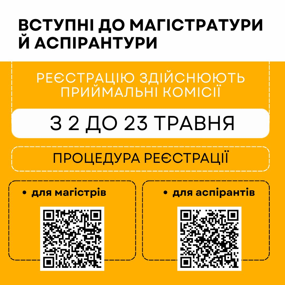 Вступні до магістратури й аспірантури: старт реєстрації для участі в основних сесіях